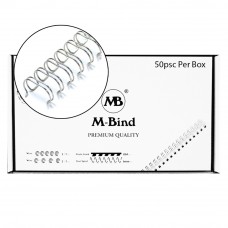 M-Bind Double Wire Bind 2:1 A4 - 1"(25.4mm) X 23 Loops, 50pcs/box, Silver